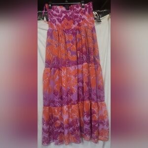 Lennie for Nina Leonard Strapless Teired Maxi Dress